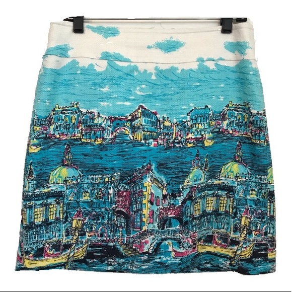 Talbots Dresses & Skirts - Talbots A Line Venice City Tropical Blue Skirt